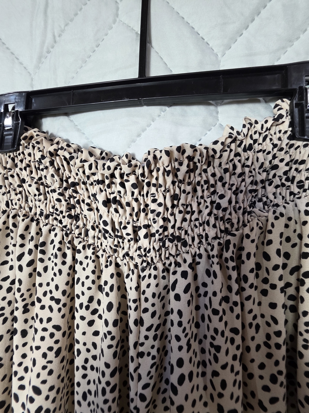 Oddt Wide Leg Pants Polka Dot Casual Summer Trousers High Waist 1X Beige - Picture 6 of 10